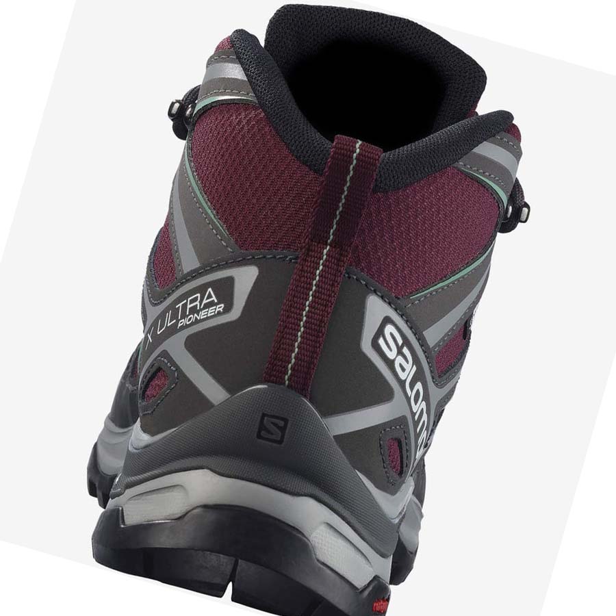 Salomon WoX ULTRA PIONEER MID CLIMASALOMON™ WATERPROOF Túracipő Női Piros | HU 2832CTV